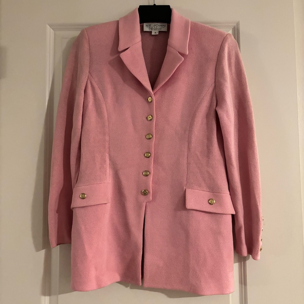 St. John Pink Knit Blazer